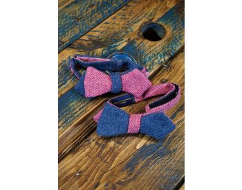 Pink and Blue Self Tie, Bow Tie